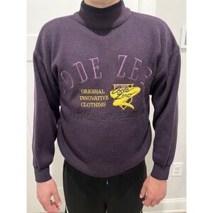 VTG Y2K‎ Code Zero Future Generation Unisex Purple L Sweater Chunky Dad Academia